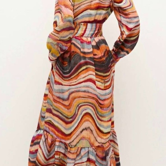 Marie Oliver Hannon Ammolite Stripe Maxi Dress. Size 6 - Picture 5 of 9